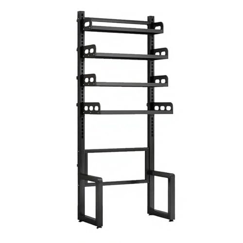 冷蔵庫 ラック 調節可能な冷蔵庫スタンド - 頑丈な冷蔵庫スタンド、 電子レンジ対応の寝室用冷蔵庫キャビネット、 金属製フレームの2段/3段/4段キッチン収納棚(Black,60x38x182cm(23.6x15x71"))